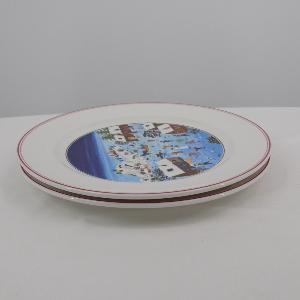 Set of 2 Villeroy & Boch Naif Christmas Dinner Plate Laplau 10.5 in diameter - Picture 8 of 11